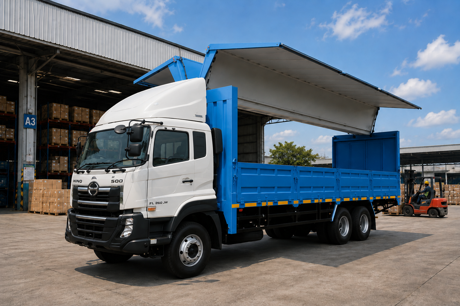 Wingbox container truck